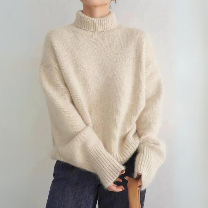 Milena - Le pull col roulé confortable en maille