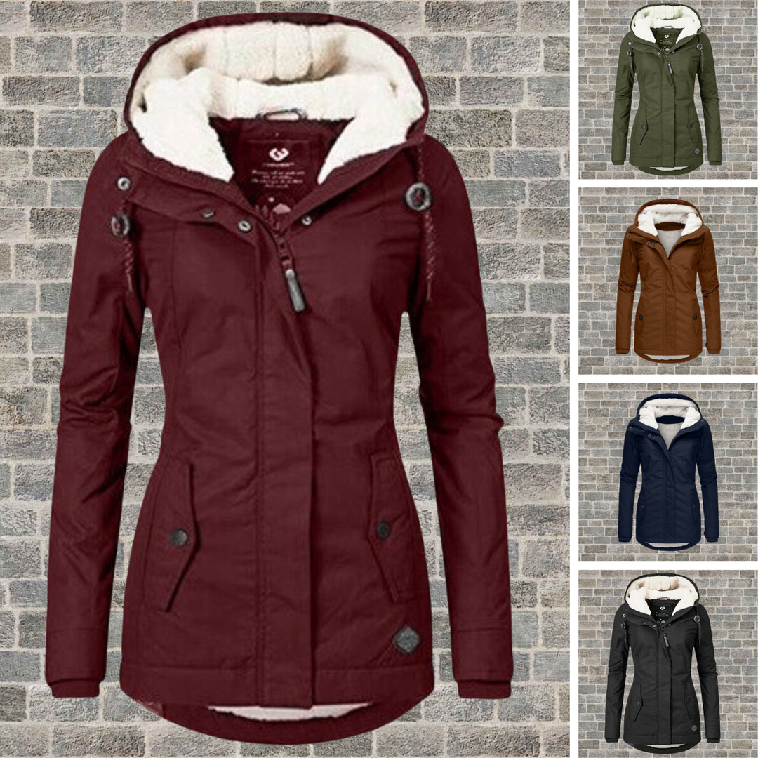 KYDIE™ | Veste en coton avec bordure en laine d'agneau