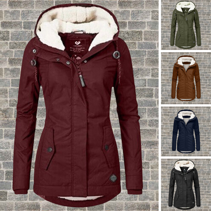 KYDIE™ | Veste en coton avec bordure en laine d'agneau