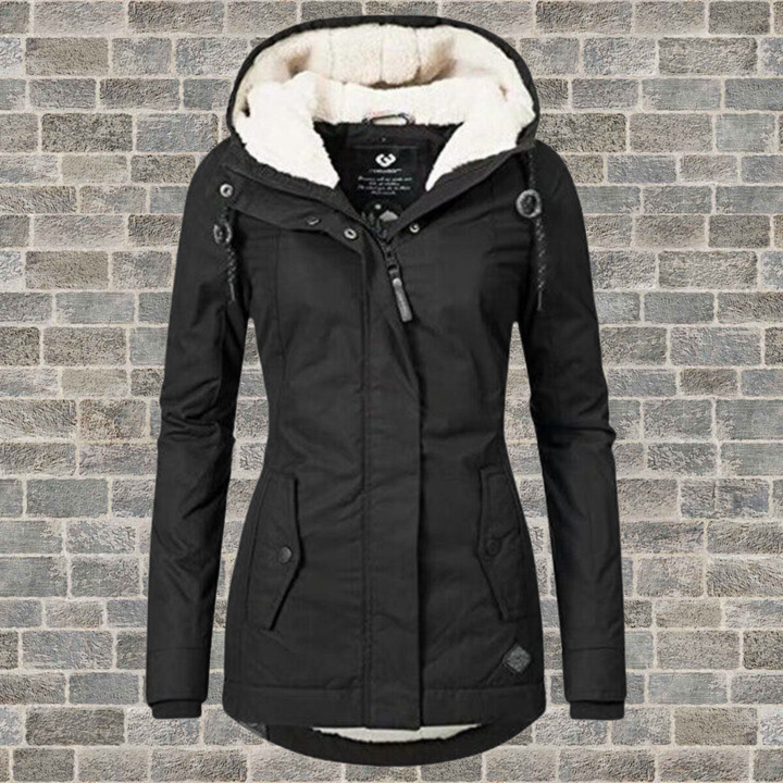KYDIE™ | Veste en coton avec bordure en laine d'agneau